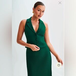 Meshki Mira Suiting Vest. Forest Green. Small. Worn once. Price is negotiable :)